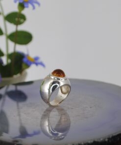 ασημένιο δαχτυλίδι με σιτριν γυναικείο