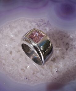 Ασήμι 925 δαχτυλίδι με ροζ ζιρκόνιο