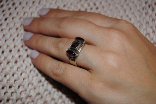Ασημένιο δαχτυλίδι με Γρανάδα χειροποιητό