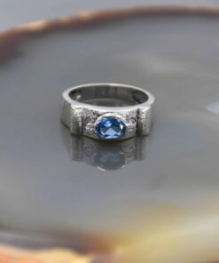 Δαχτυλίδι 925 Μπλε Πέτρα Οβάλ σε